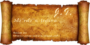 Jónás Indira névjegykártya
