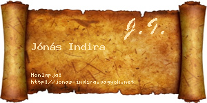 Jónás Indira névjegykártya