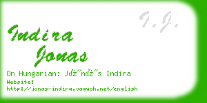 indira jonas business card
